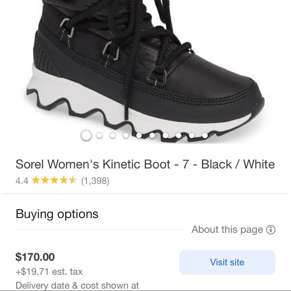 WOMENS SOREL KINETIC BOOT SIZE 8.5 WORN ONCE